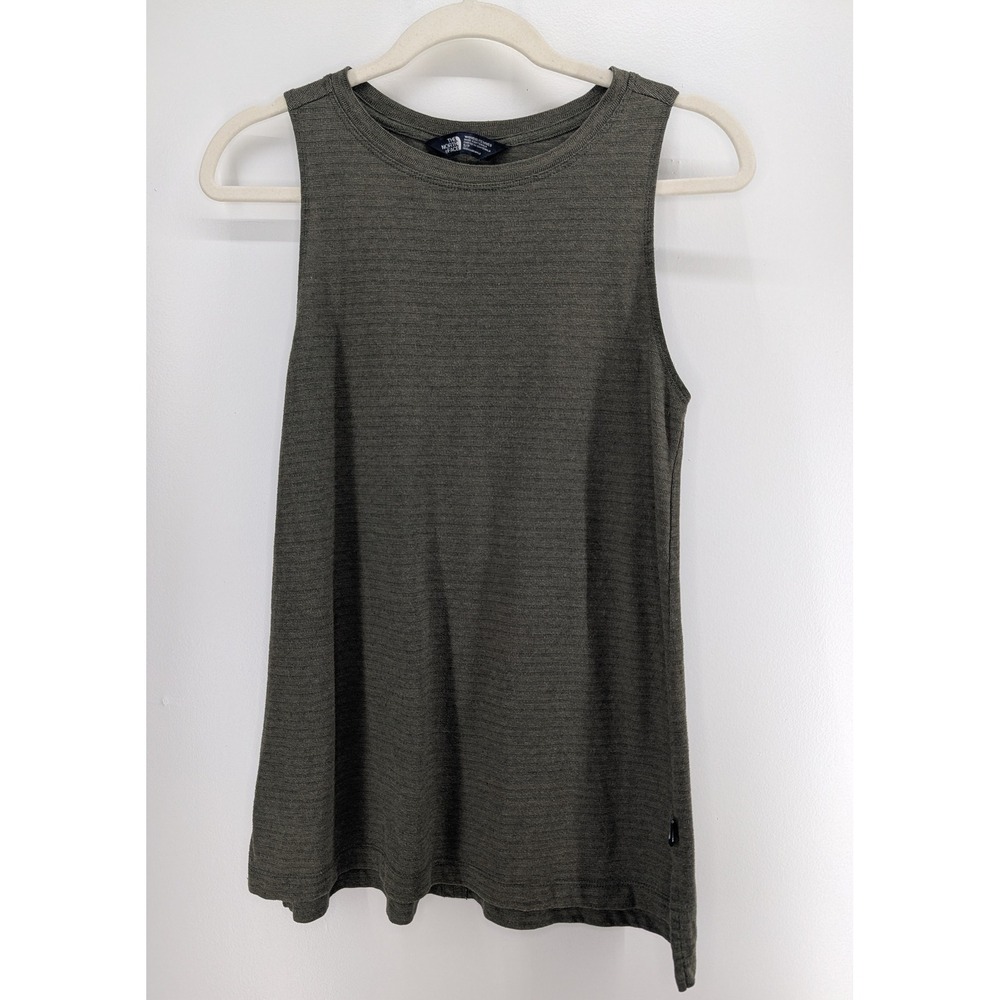 The North Face Womens Dark Olive Green Heather Sleeveless Tank Top Size Small